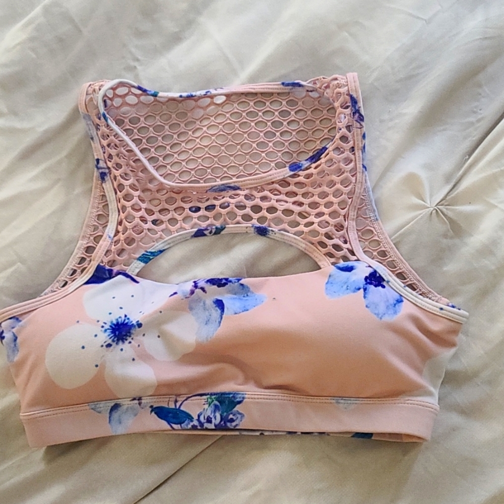 POPFLEX Cutout Floral Sports Bra
